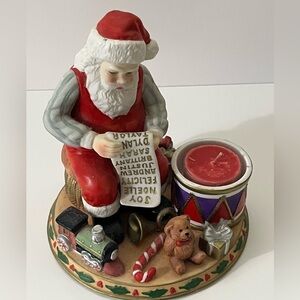 Partylite Santa Claus Checking His List Workshop Candle Holder